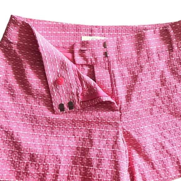LOFT TWEED TWILL WHITE PINK 4” INSEAM SHORTS SZ 6 - Picture 5 of 5